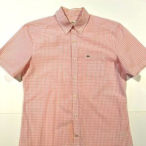 Red & White Short Sleeve Button Down